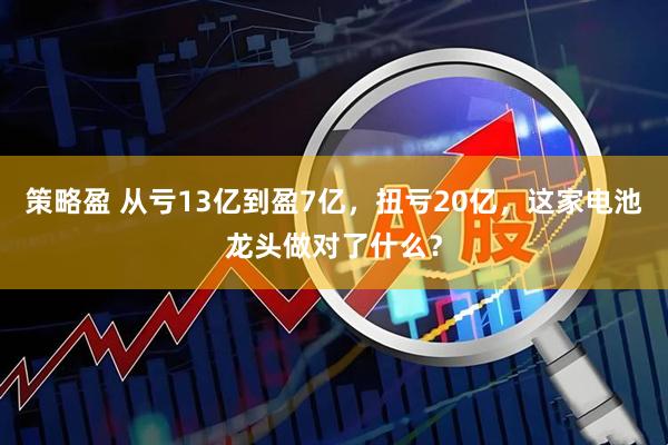 策略盈 从亏13亿到盈7亿，扭亏20亿，这家电池龙头做对了什么？